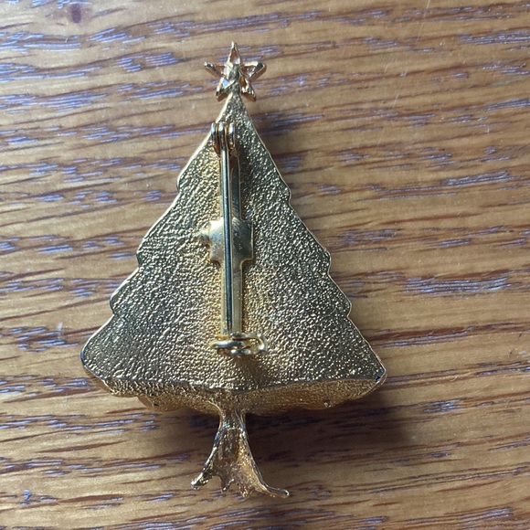 Christmas Tree Pin, Gold Frame, Multi Sone - Picture 3 of 3